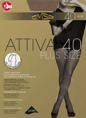 Колготки жен. класс., Attiva 40 XXL Plus Size