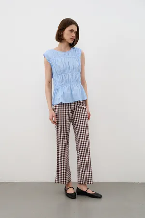 Брюки жен., TR2535_Brown Checkers